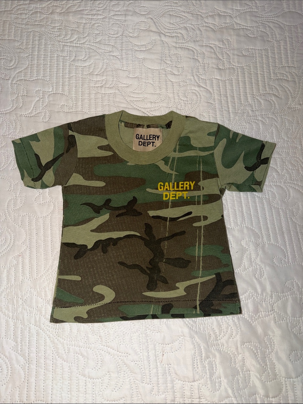 Gallery Dept Kids Camo Tee with Yellow Logo
